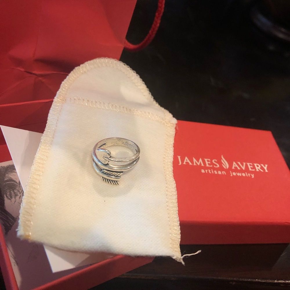 James Avery sterling silver arrow and heart ring